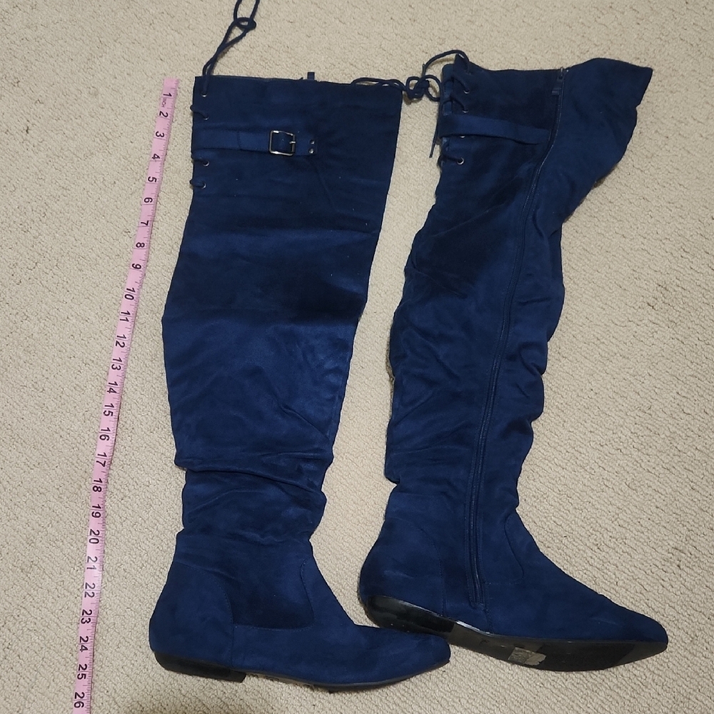 Women's Blue Knee-High Boots